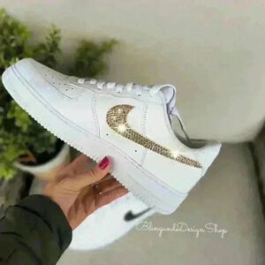 Bling Nike Air Force 1 Low Sneakers Customized with Swarovski Crystals Custom
